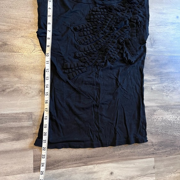 LOFT Black Ruffled Muscle Tee - Picture 3 of 3